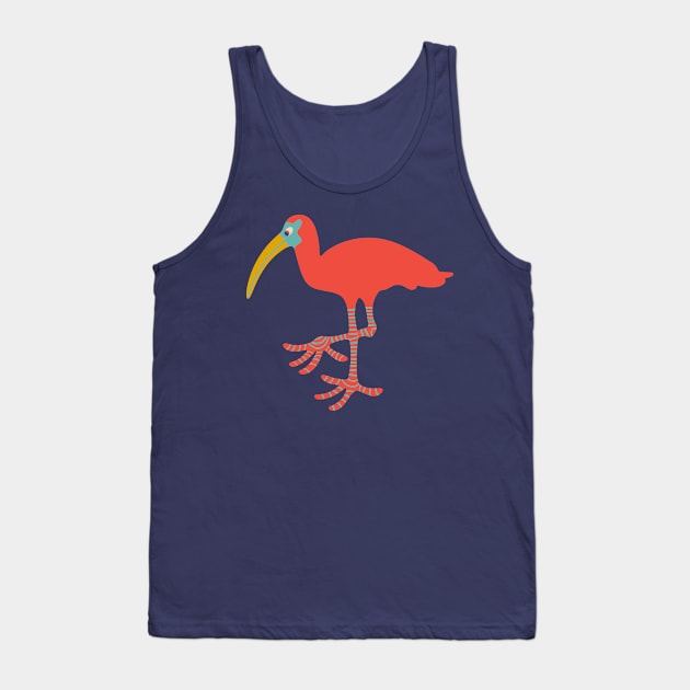 SCARLET IBIS Funny Cute Tropical Bird with Big Feet - UnBlink Studio by Jackie Tahara Tank Top by UnBlink Studio by Jackie Tahara